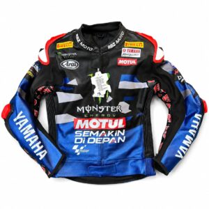 Fabio Quartararo Yamaha Monster Energy MotoGP racing leather jacket front view