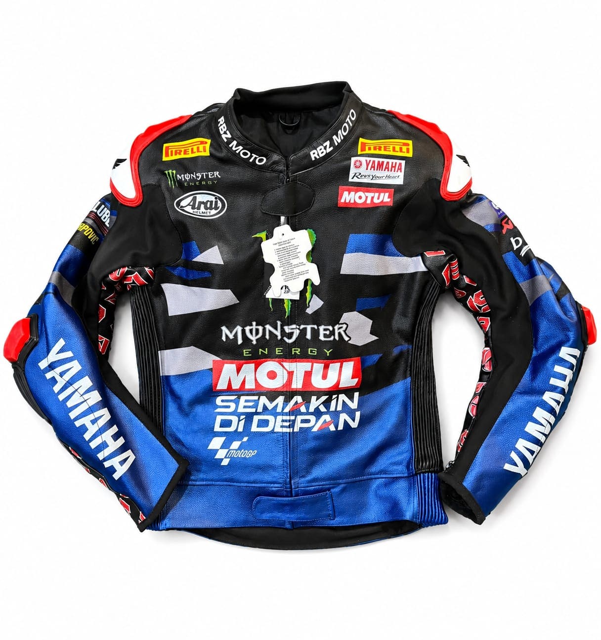 yamaha-monster-energy-motogp-racing-leather-jacket-front Fabio Quartararo Yamaha Monster Energy MotoGP racing leather jacket front view