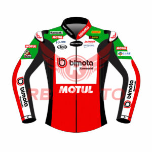 Alex Lowes Kawasaki SBK 2026 leather racing jacket front view with season livery
