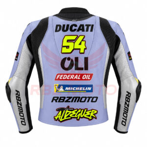 Back view of Fermin Aldeguer Gresini racing jacket with custom graphics