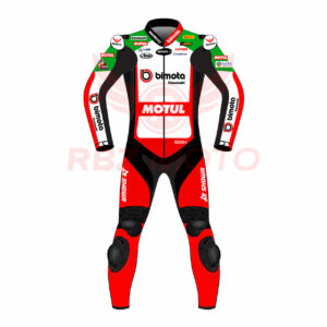 Front view of Alex Lowes Bimota Kawasaki WSBK racing suit