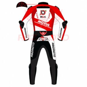 Back view of Alex Lowes Kawasaki Bimota WSBK leather racing suit