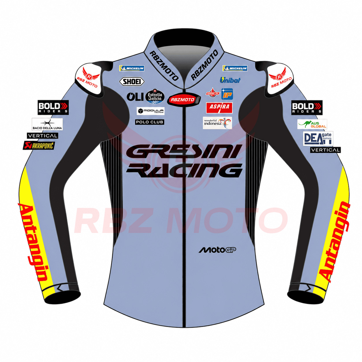 alex-marquez-gresini-race-jacket-front Alex Marquez Gresini race jacket front view leather build