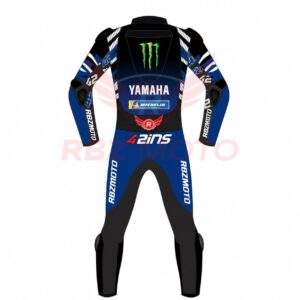 Back view of Alex Rins leather racing suit