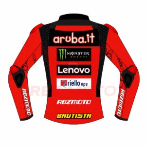 Back panel of Alvaro Bautista Ducati SBK replica jacket showing team graphics