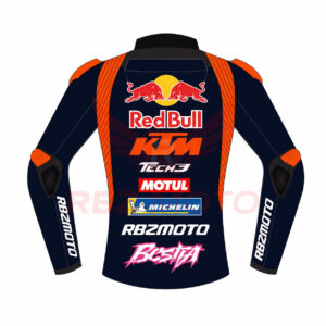 Back view of Bastianini KTM Red Bull jacket with custom graphics