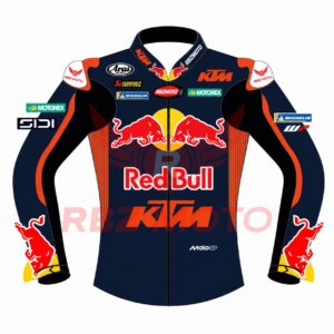 Front view of Brad Binder KTM Red Bull MotoGP 2026 Racing Leather Jacket
