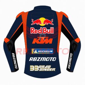 Back view of Brad Binder KTM Red Bull MotoGP racing leather jacket