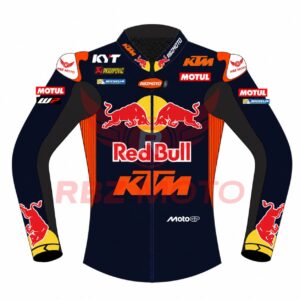 Front view of Enea Bastianini KTM Red Bull Tech3 MotoGP 2026 Racing Leather Jacket