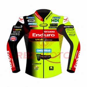 Front view of Fabio Di Giannantonio Pertamina Enduro VR46 2026 Racing Leather Jacket