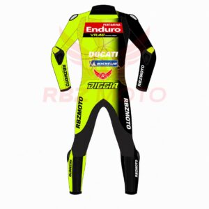 Back view of Pertamina VR46 MotoGP leather suit