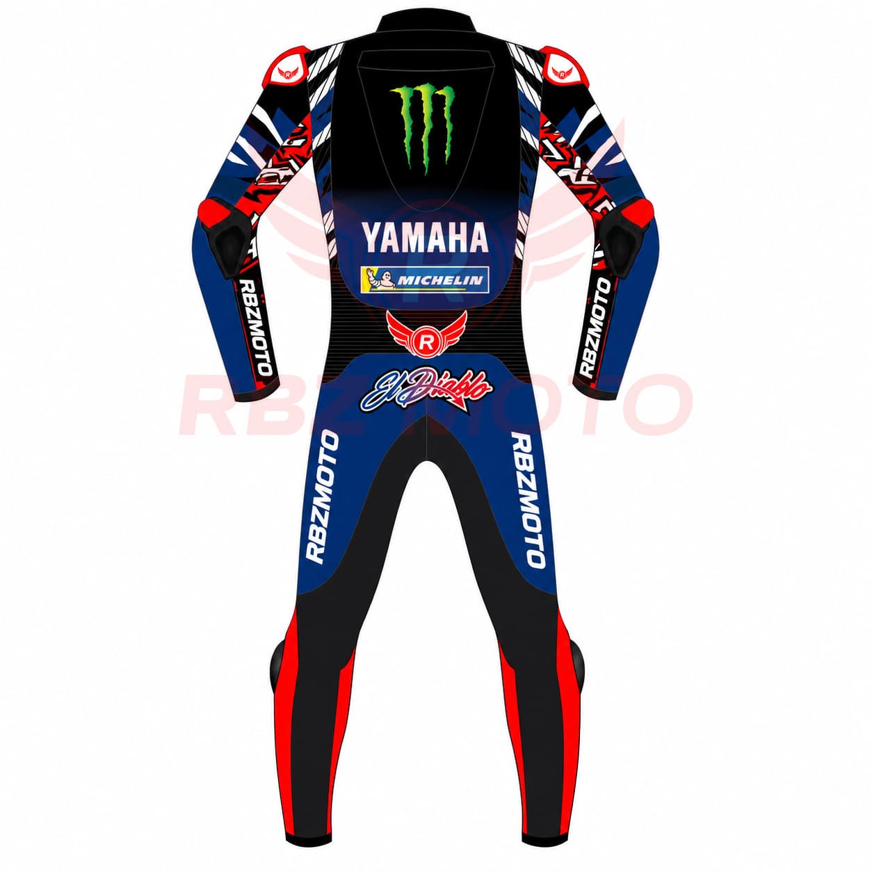 fabio-quartararo-monster-motogp-suit-back Back view of Monster Energy MotoGP racing suit