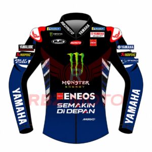 Front view of Fabio Quartararo Yamaha MotoGP 2026 Racing Leather Jacket