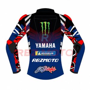Back view of Fabio Quartararo Yamaha MotoGP racing leather jacket