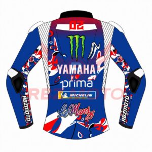 Back view of Fabio Quartararo Yamaha MotoGP leather race jacket