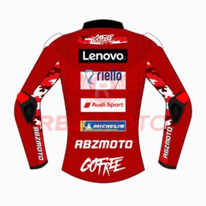 Back view of Francesco Bagnaia Ducati 2026 Race Leather Jacket