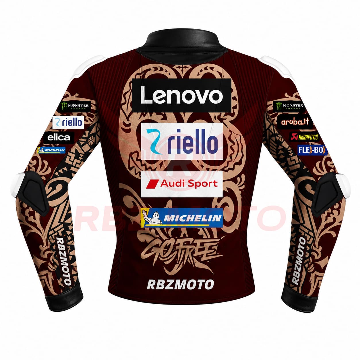 francesco-bagnaia-ducati-jacket-back Back view of Francesco Bagnaia Ducati MotoGP racing jacket2