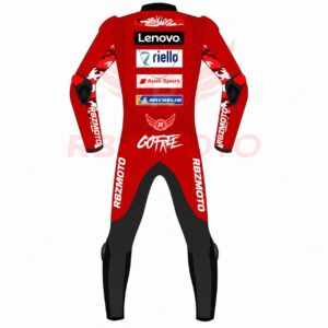 Back view of Ducati MotoGP leather suit