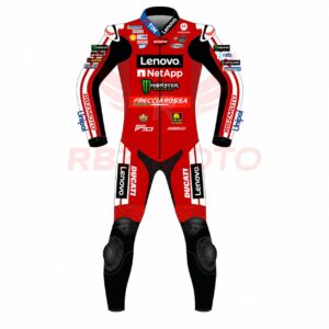 Francesco Bagnaia Ducati MotoGP leather suit front view