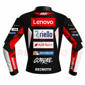 Back view of Francesco Bagnaia Ducati MotoGP leather jacket