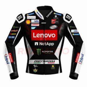 Front view of Francesco Bagnaia Ducati MotoGP leather jacket