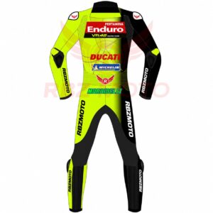 Back view of Pertamina VR46 MotoGP racing suit