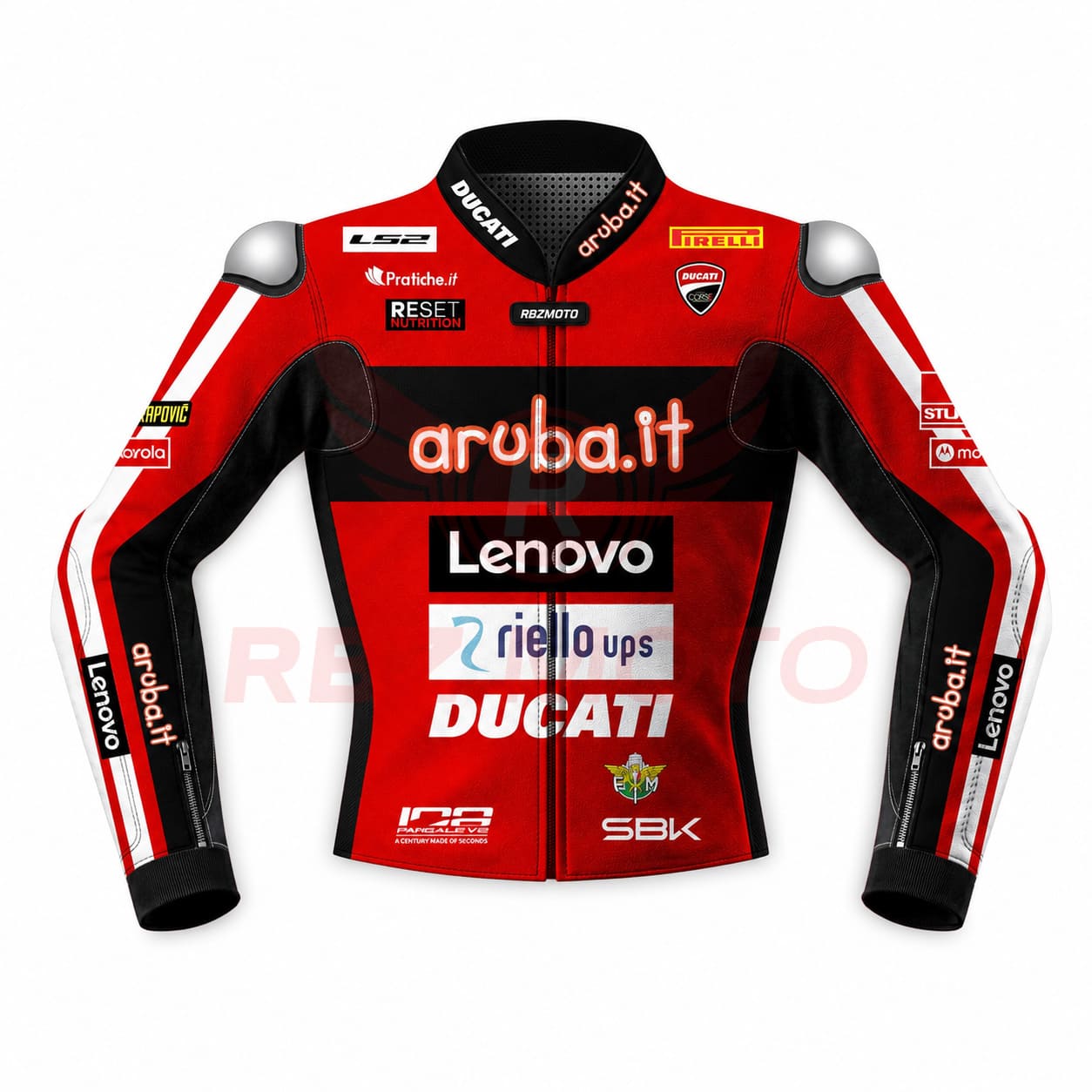 iker-lecuona-ducati-sbk-jacket-front Front view of Iker Lecuona Ducati WSBK racing jacket