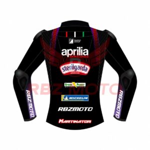 Back view of Jorge Martin Aprilia racing leather jacket