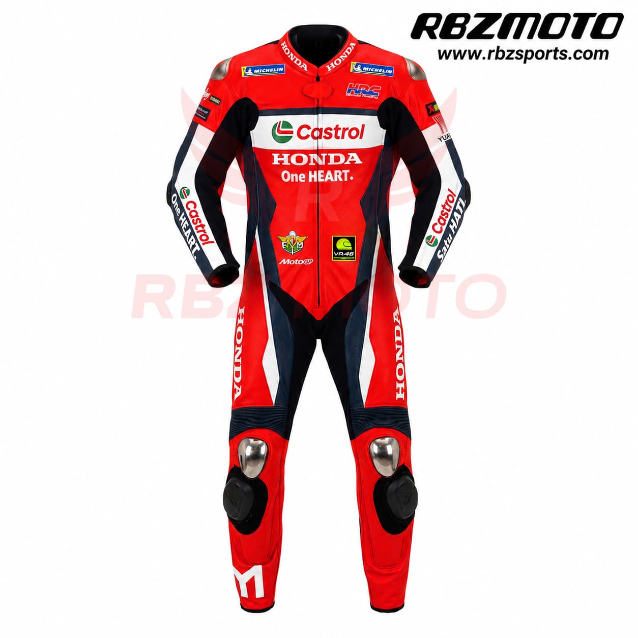 luca-marini-honda-hrc-motogp-racing-suit-front Front view of Luca Marini Honda HRC MotoGP racing suit