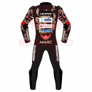 Back view of Marc Marquez Lenovo Italian GP 2025 leather racing suit