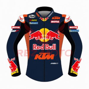 Front view of Maverick Vinales KTM Tech3 2026 MotoGP Racing Leather Jacket