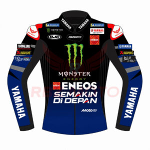 Fabio Quartararo Yamaha racing jacket front view in leather