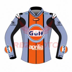 Front view of Raul Fernandez Trackhouse 2026 MotoGP Motorbike Racing Leather Jacket