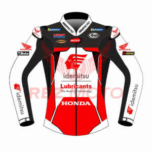 Front view of Somkiant Chantra LCR Honda 2025 race jacket in premium leather
