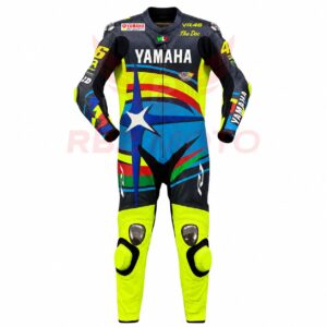 Front view of Valentino Rossi MotoGP racing suit