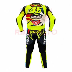 Back view of Valentino Rossi MotoGP leather racing suit