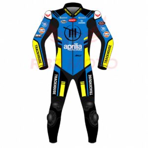 Front view of Ai Ogura Aprilia Trackhouse MotoGP racing suit