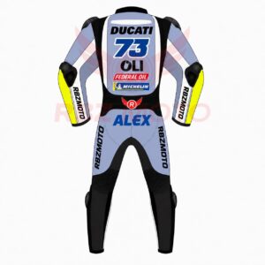 Back view of Alex Marquez Ducati Gresini MotoGP racing suit