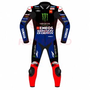 Front view of Fabio Quartararo Yamaha Monster Energy MotoGP leather suit