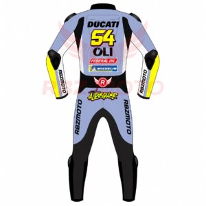 Back view of Fermin Aldeguer Ducati Gresini MotoGP racing suit