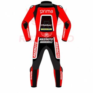 Back view of Franco Morbidelli Ducati Pramac racing suit