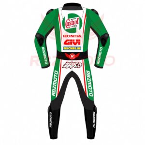 Johann Zarco LCR Honda MotoGP75 racing suit back view